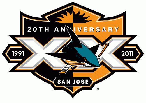 San Jose Sharks 2010 11 Anniversary Logo vinyl decal